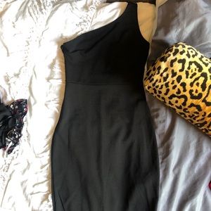 Assymetrical Black Dress With Peplum Skirt -NWOT!